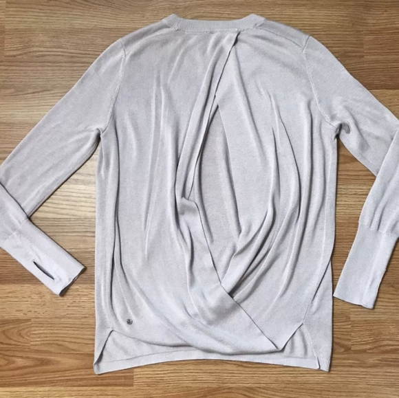 Lululemon Bring It Backbend Light Gray Blend Cashmere Sweater - Picture 10 of 14